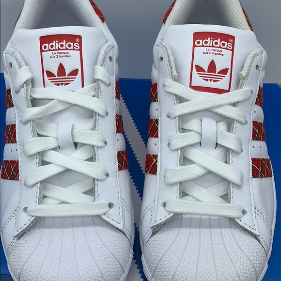 Adidas Originals Superstar "Plaid" White Red Skate - Picture 7 of 16